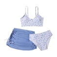 thumbnail image 1 of Xijirk Girls Swimsuit,Two Piece Bikini Swimsuit Floral Print Tankini Top with High Waist Bottoms for Youth Juniors Beach Pool,Kids Swimsuits,Blue,10-11 Years, 1 of 4