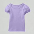 thumbnail image 1 of Xijirk Girls T Shirts Soft Puff Sleeve Tee Casual Short Sleeve Top Comfortable Blouse,0-1 Years, 1 of 4