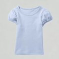 thumbnail image 1 of Xijirk Girls T Shirts Soft Puff Sleeve Tee Casual Short Sleeve Top Comfortable Blouse,9-10 Years, 1 of 4