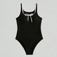 thumbnail image 1 of Xijirk Girls' Textured One-Piece Swimsuit White & Bow Detail for Beach & Pool,10-11 Years, 1 of 7