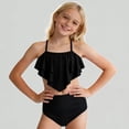 thumbnail image 1 of Xijirk Girls Two Piece Tankini Bathing Suit Ruffle Flounce Top with High Waist Bottom Cute Swimwear for Summer Beach and Pool,10-11 Years, 1 of 6