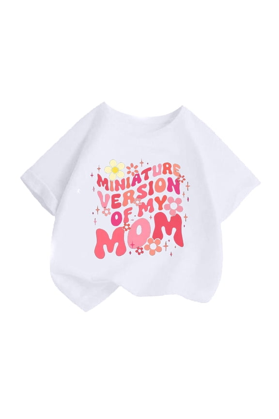 Kid Girls Short Sleeve Crew Neck Graphic Tee for Girls Casual Loose Fit Soft Lightweight Summer Fashion Everyday Top,Z02 White,6-8 Years