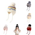 thumbnail image 1 of Xijirk Kids Winter Knit Beanie Pom Hat With Ear Warm Lined Cap for Outdoor Cold Weather for Toddlers Boys Girls, 1 of 5