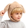 thumbnail image 1 of Xijirk Kids Fluffy Lamb Big Long Ear Plush Earflap Hat Adjustable Snap Closure Winter Hat Brown,6 Months-3 Years, 1 of 2