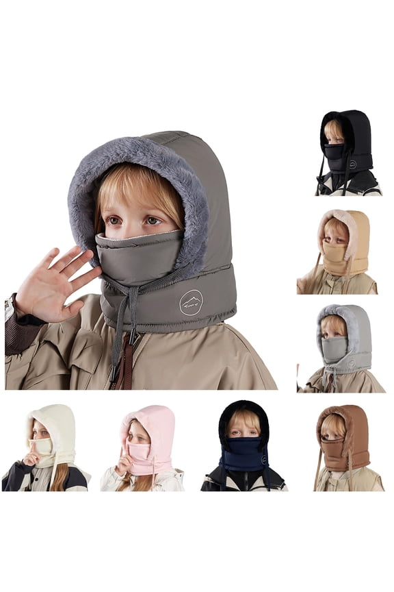 Xijirk Kids Girls Boys Winter Balaclava Long Ties Windproof-Shell Full Neck Coverage Face Mask Ski School Outdoor,One Size