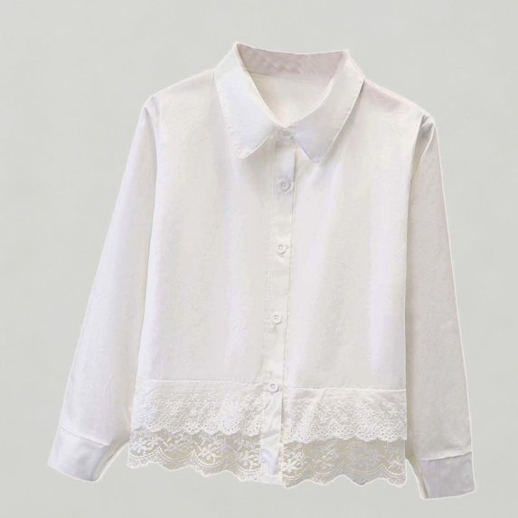 Xijirk Kids Girls Long Sleeve Party Blouse Elegant Ruffled Button Down Shirt for School,11-12 Years