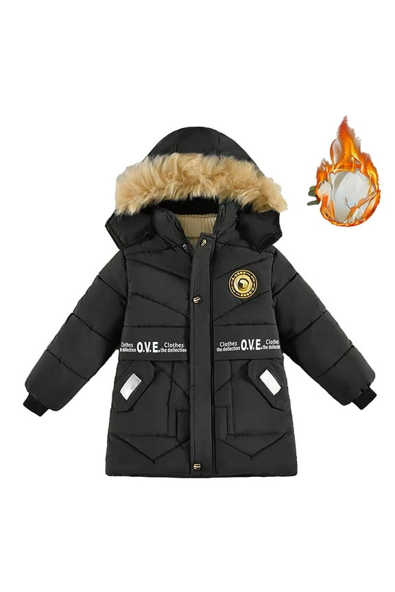 Kids Jackets,Boys Winter Thick Padded Jacket Long Children's Winter Coat Boys and Girls Warm Padded Jacket,Size 6-7 Years
