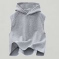 thumbnail image 1 of Xijirk Kids' Sleeveless Hoodie Tank Top Casual Summer Tee with Hood Shirt for Boys & Girls,11-12 Years, 1 of 4