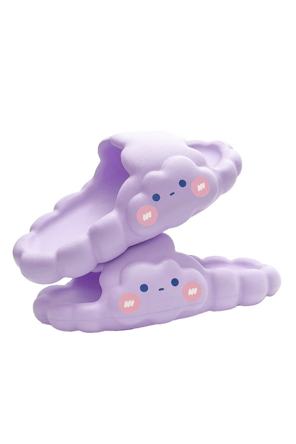 Xijirk Kids Slides Cute 3D Cloud Design Soft Sole Open Toe Shoes for Summer Beach Indoor Casual Play Boys And Girls Lightweight,Purple,10