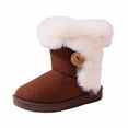 thumbnail image 1 of Xijirk Kids Snow Boots,Girls Winter Boots Soft Sole Warm Lined Children Boots Adjustable Closure Kids Boots for Outdoor Activities,Toddler Snow Boots,Coffee,1.5, 1 of 7