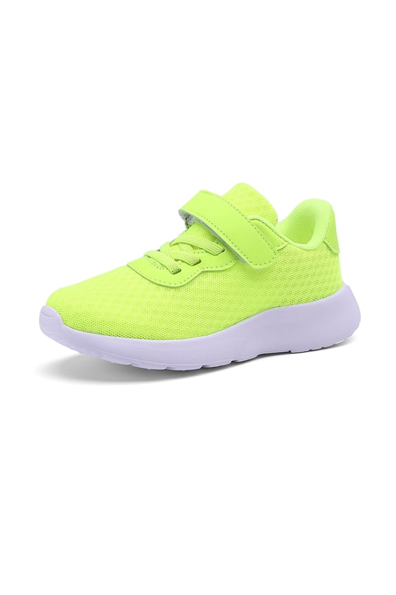Kids Sports Sneakers for Boys Hook and Loop Lightweight Breathable Mesh Upper Comfortable Casual Running Shoes for Indoor & Outdoor,Z05 Green,5-5.5 Years