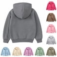 thumbnail image 1 of Xijirk Kids Toddler Girls Solid Thick Full Zip Hoodie with Protective Zipper Garage and Pockets for School and Daily Wear,4-5 Years, 1 of 3