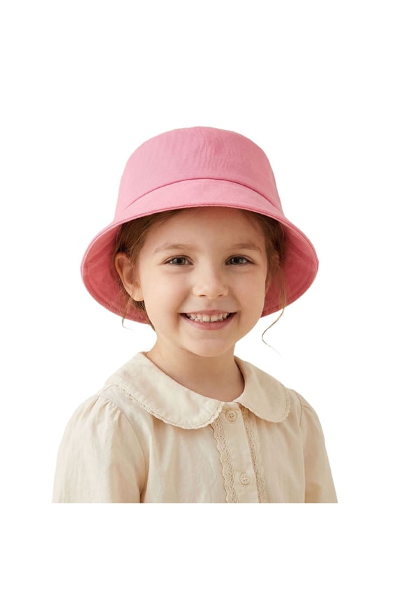 Kids UPF 50+ Sun Hat Wide Brim Bucket Hat for Boys Girls Summer Outdoor Beach Park Activities,Pink,1-2 Years