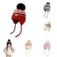 thumbnail image 1 of Xijirk Kids Winter Knit Beanie Pom Hat With Ear Warm Lined Cap for Outdoor Cold Weather for Toddlers Boys Girls, 1 of 5
