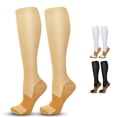 thumbnail image 1 of Xijirk Knee High Compression Socks Contrast Heel Toe Sport Socks Size:L, 1 of 3