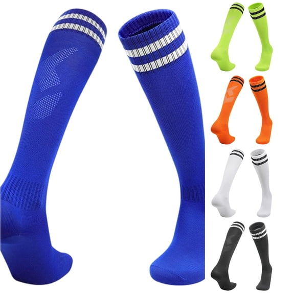 Xijirk Knee High Soccer Socks Striped Athletic Over Calf Sport Socks Size:M