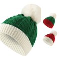 thumbnail image 1 of Xijirk Knit Hat with for Men Women Color Block Winter Cap for Christmas Party Outdoor Travel Casual Occasions,B,One Size, 1 of 6