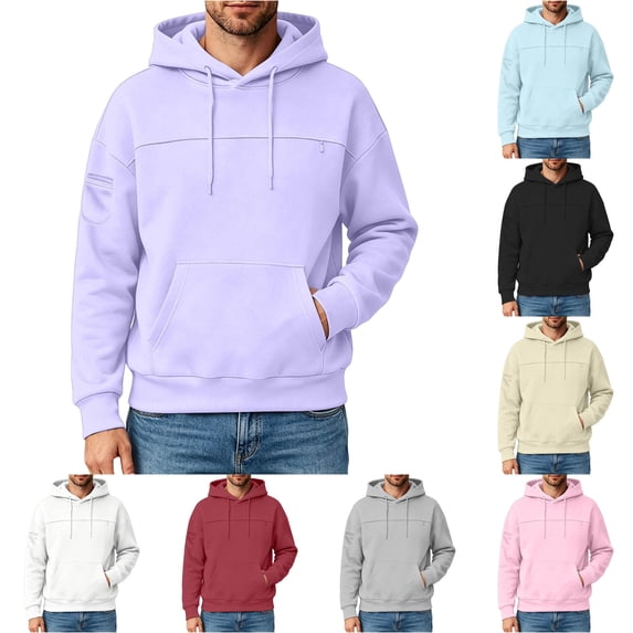 Xijirk Mens Pet Pouch Hoodie with Diagonal Zipper Pet Carrier Pocket for Small Dogs Cats Daily Walks Casual Outdoor Cold Weather Activities,Purple,M