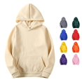thumbnail image 1 of Xijirk Mens Pullover Hoodie Long Sleeve with Kangaroo Pocket Casual Loose Fit Sweatshirt for Daily Outdoor Autumn Winter Wear,Beige,XL, 1 of 8