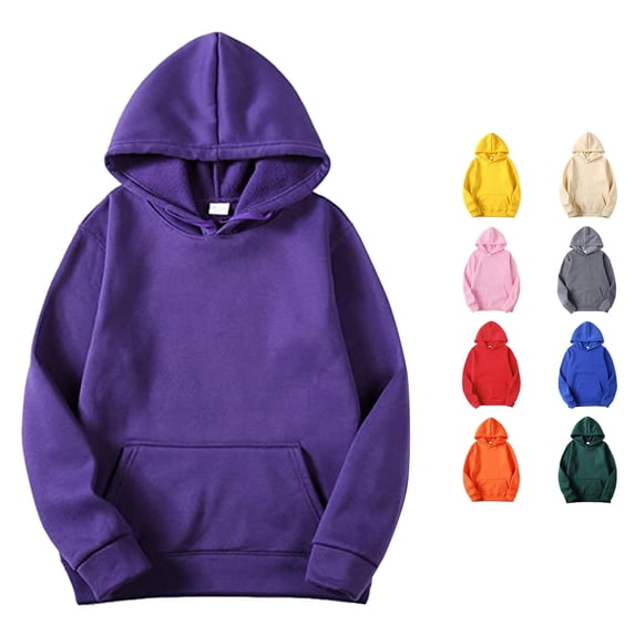 Xijirk Mens Pullover Hoodie Long Sleeve with Kangaroo Pocket Casual Loose Fit Sweatshirt for Daily Outdoor Autumn Winter Wear,Purple,3XL