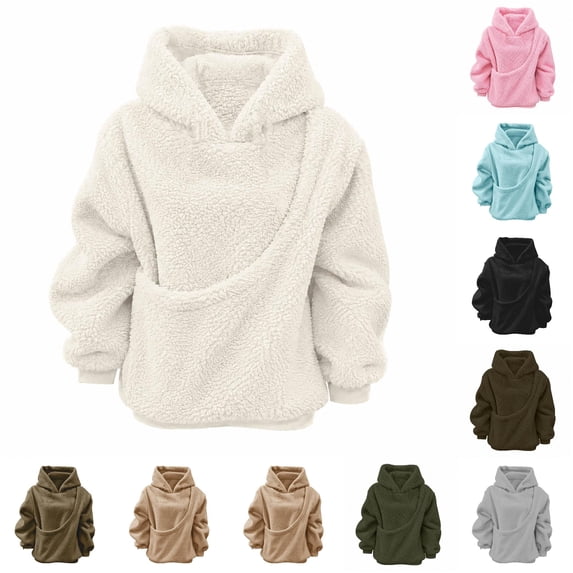 Xijirk Mens Sherpa Pet Pouch Hoodie with Diagonal Zipper Pet Carrier Pocket for Small Dogs Cats Daily Walks Cold Weather Outdoor Activities,White,5XL