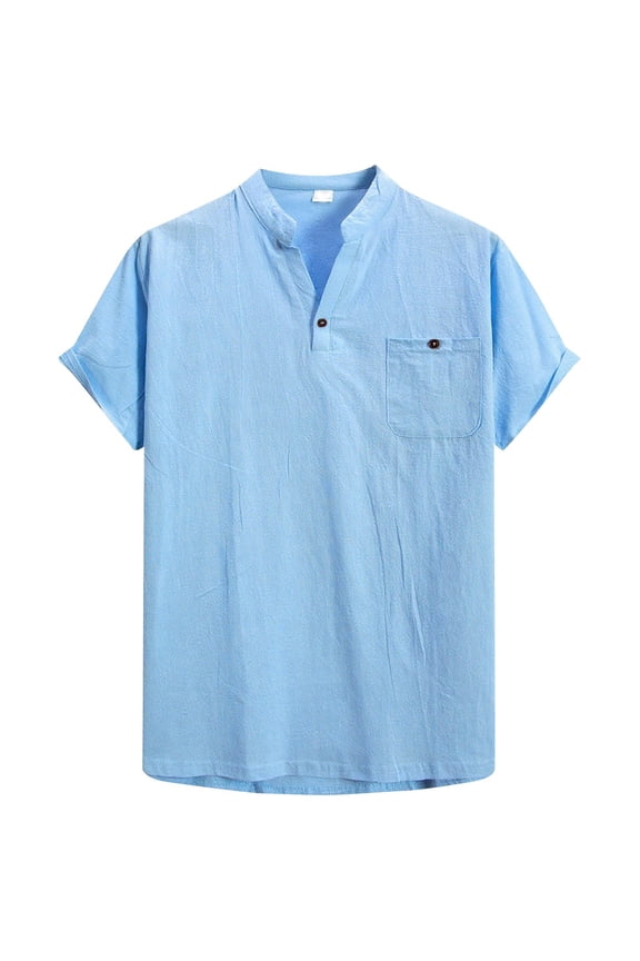 Mens Shirts,Multipack Crew Neck Short Sleeve T Shirts Comfort Fit Soft Cotton Blend Basic Tees for Everyday Wardrobe Staples,Shirts for Men,Sky Blue,L