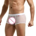 thumbnail image 1 of Xijirk Mens Underwear,Boxer Underwear Solid Hole Design Nylon Breathable Fabric Knickers Comfortable Fit Pouch Daily Casual Wear,Men's Underwear,White,S, 1 of 5