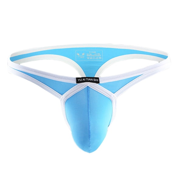Xijirk Mens Underwear,Briefs Low Rise Nylon Breathable Solid Color Fabric Pouch Shorts Trendy Daily Comfort Style Fit,Men's Underwear,Blue,M