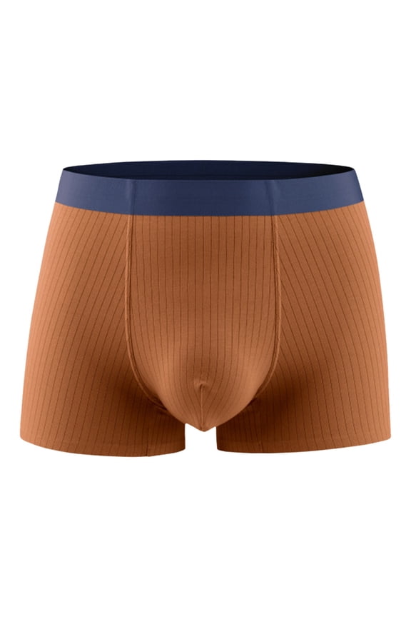 Mens Underwear,Briefs Pure Cotton Four Corner Flat Angle Design Breathable Comfortable Traceless Fabric Daily Wear Style,Men's Underwear,Brown,XL