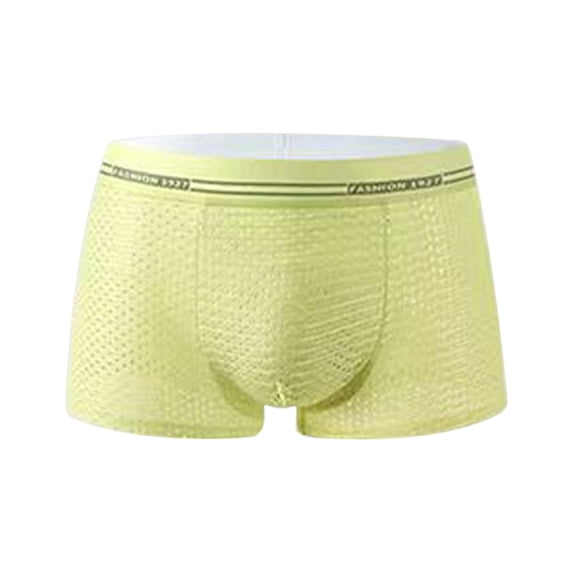 Xijirk Mens Underwear,Mesh Underwear Briefs Ice Silk Breathable Thin Transparent Fabric Trunks Soft Pouch Daily Comfort Style Fit,Men's Underwear,D,XL