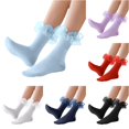 thumbnail image 1 of Xijirk Mesh Ruffle Crew Socks Sheer Frilly Ankle Socks Size:One Size, 1 of 7