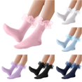thumbnail image 1 of Xijirk Mesh Ruffle Crew Socks Sheer Frilly Ankle Socks Size:One Size, 1 of 6