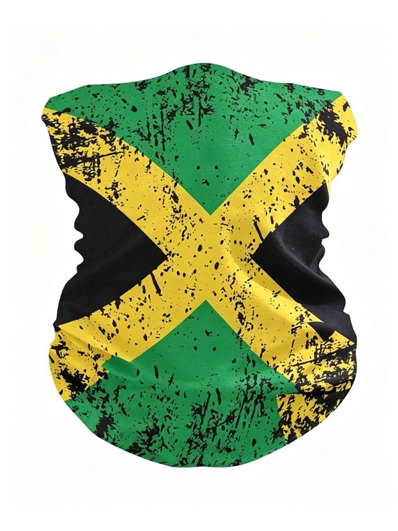 Xijirk Multifunctional Neck Gaiter with Vintage Jamaica Flag Print Breathable Seamless Face Cover Versatile Headwear for Outdoor Activities Size:One Size