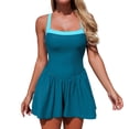 thumbnail image 1 of Xijirk One Piece Swimsuit Women,Color Swimwear Skirted Bottom with Side Pockets Bathing Suit Comfortable Flowy One Piece Swimsuit Practical Swimwear for Beach Pool,Swimsuit for Women,XL,Blue, 1 of 7