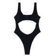 thumbnail image 1 of Xijirk One Piece Swimsuit Women,Solid Color Swimsuit Slim Fit Hollow Design Modern Bathing Suit for Sleek Beach and Pool Style,Womens Swimsuits,Black,L, 1 of 4