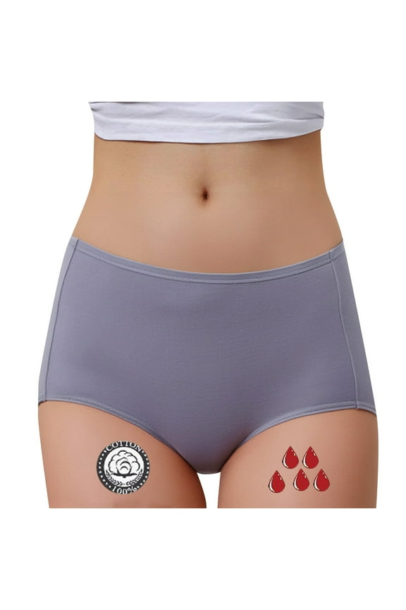 Panties for Women,High Waist Menstrual Underwear Absorbent Leak Resistant Breathable Comfortable Fit for Monthly Cycle,Womens Underwear,Light Purple,M