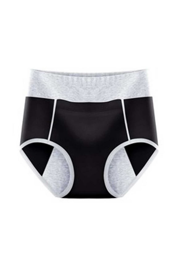 Panties for Women,Ice Silk Seamless Menstrual Briefs Four Layer Absorbent Leak Resistant Underwear Comfortable for Monthly Use,Womens Underwear,Black,L