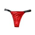 thumbnail image 1 of Xijirk Panties for Women,Low Rise Thong Underwear Soft Breathable Satin Seamless Panties Letter Waistband for Everyday Casual Wear,Womens Underwear,Red,M, 1 of 4