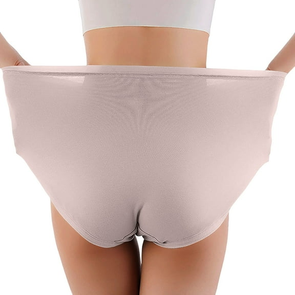 Panties for Women,High Waisted Full Coverage Underwear Soft Comfortable Postpartum Plus Size Briefs for Women,Womens Underwear,Light Gray,2XL
