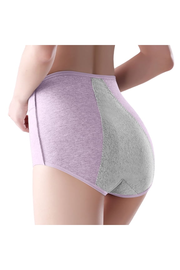 Panties for Women,Leak Proof Menstrual Pants High Waist Plus Size Front Back for Nighttime Comfort,Womens Underwear,M,Light Purple