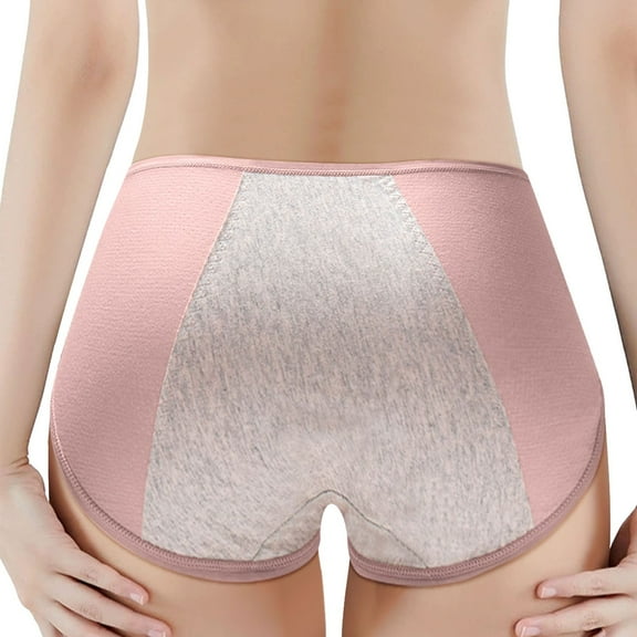 Xijirk Panties for Women,Menstrual Underwear Mid Waist Leak Proof Sanitary Pants Plus Size for All Day Confidence,Womens Underwear,XL,Pink