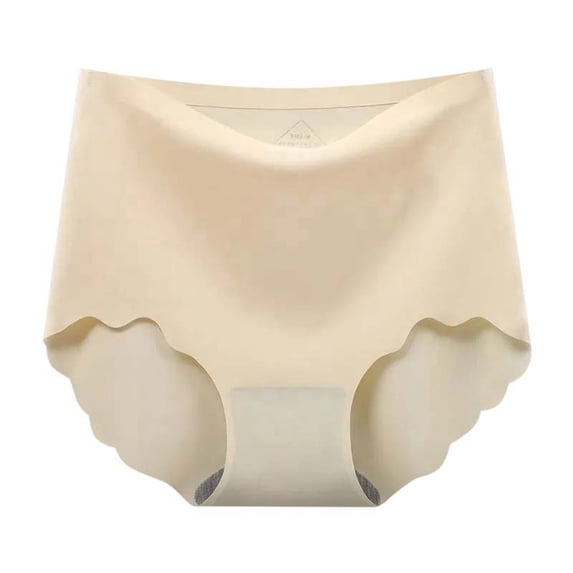 Xijirk Panties for Women,Plus Size Ice Silk Briefs High Waist Seamless Breathable Summer Thin for Lifting And Comfort,Womens Underwear,65-75KG,Beige