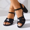 thumbnail image 1 of Xijirk Sandals Women Adjustable Ankle Strap Soft Suede Solid Block Heel Open Toe Sandals Daily and Beach Wear,8, 1 of 7
