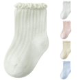 thumbnail image 1 of Xijirk Solid Baby Ruffle Mesh Crew Socks Breathable Thin Hollow Socks for Summer 0-1 Years, 1 of 4