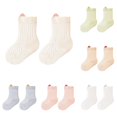 thumbnail image 1 of Xijirk Solid Cable Knit Crew Socks Breathable Textured Ankle Socks Unisex Summer 0-6 Months, 1 of 4
