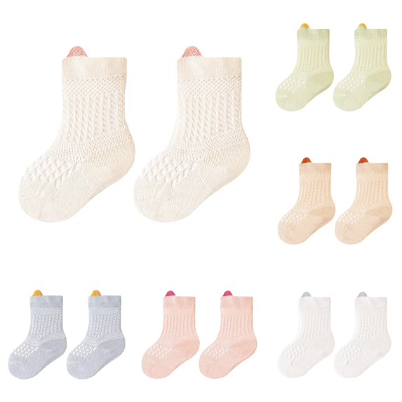 Xijirk Solid Cable Knit Crew Socks Breathable Textured Ankle Socks Unisex Summer 0-6 Months