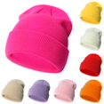 thumbnail image 1 of Xijirk Solid Knit Beanie, Classic Slouchy Turn Up Winter Hat, Unisex Basic Ribbed Knit Cold Weather Cap Size:2-6 Years, 1 of 3