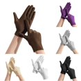 thumbnail image 1 of Xijirk Solid Stretch Satin formal Gloves Smooth Fitted Full Finger Dress Gloves for Wedding Parade Party Cosplay Coffee,One Size, 1 of 6