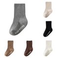 thumbnail image 1 of Xijirk Solid Vertical Rib Anti Crew Socks Non Skid Ankle Socks Unisex 0-1 Years, 1 of 4