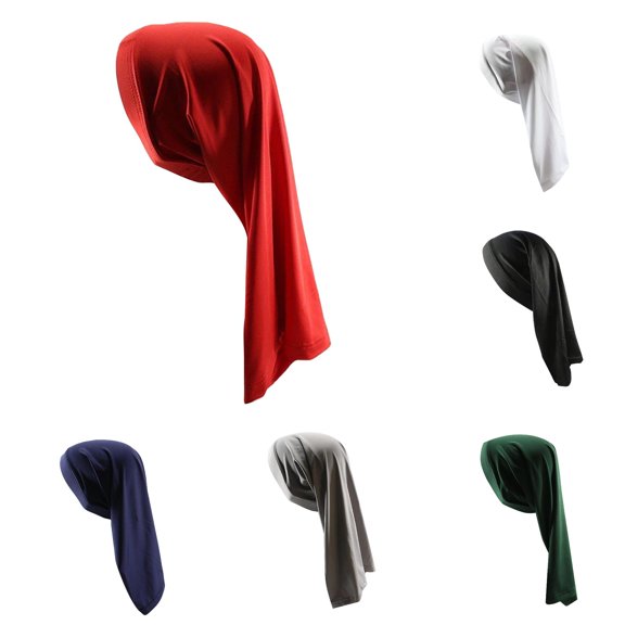 Xijirk Stretchy Spandex Durag with Extended Long Tail Seamless Edge Lightweight Hair Compression Head Wrap for 360 Wave Styling Daily Hair Care Hop Street Outfits,Red,A
